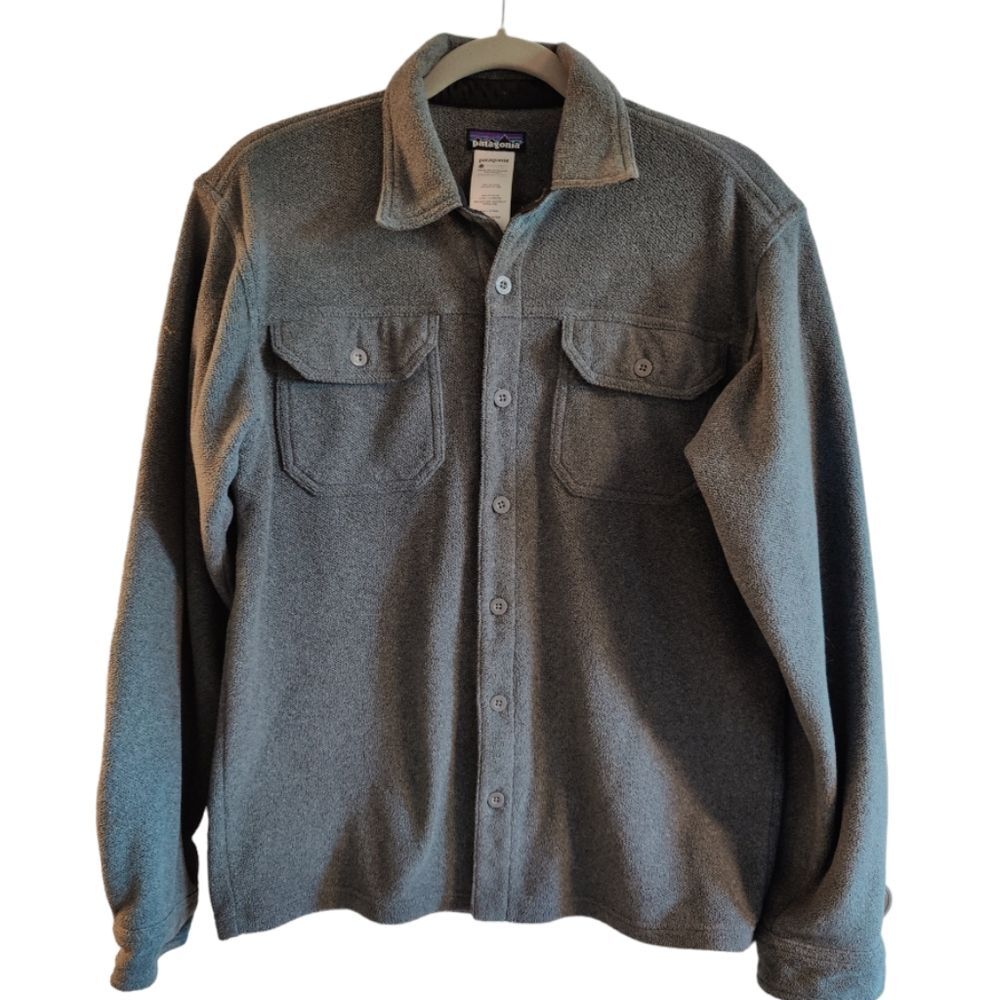 PATAGONIA Mens Gray Long-Sleeved Pique Fleece Shirt Small - Picture 2 of 9